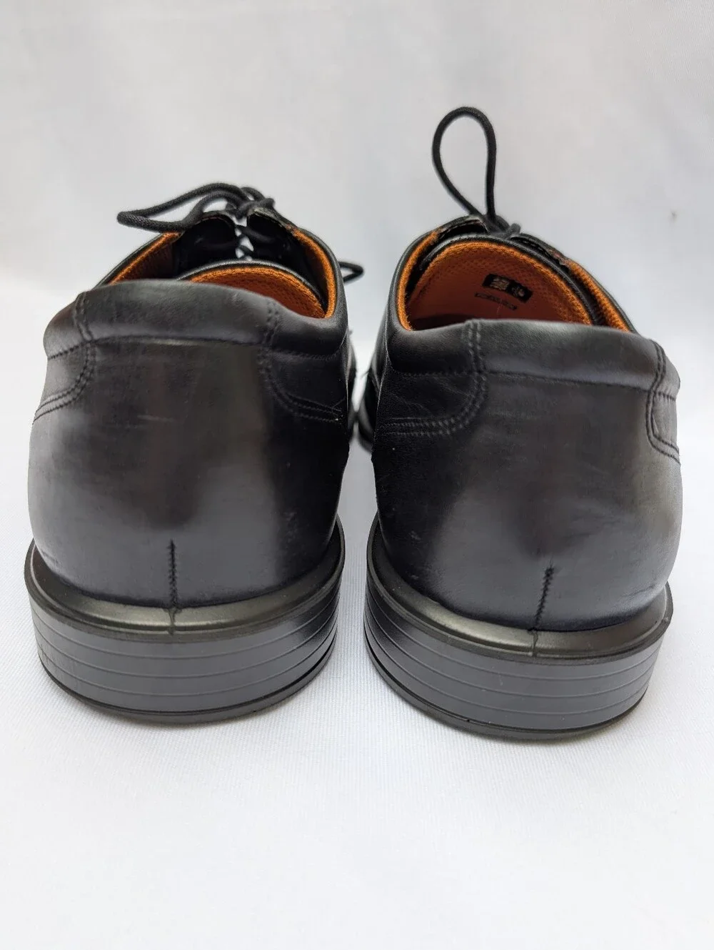 ECCO Men's Black Leather Derby Shoes Size EU 45 US 11.5 Dress Casual